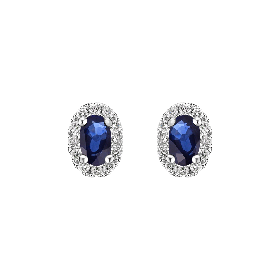 Diamond earrings with Sapphire Princess