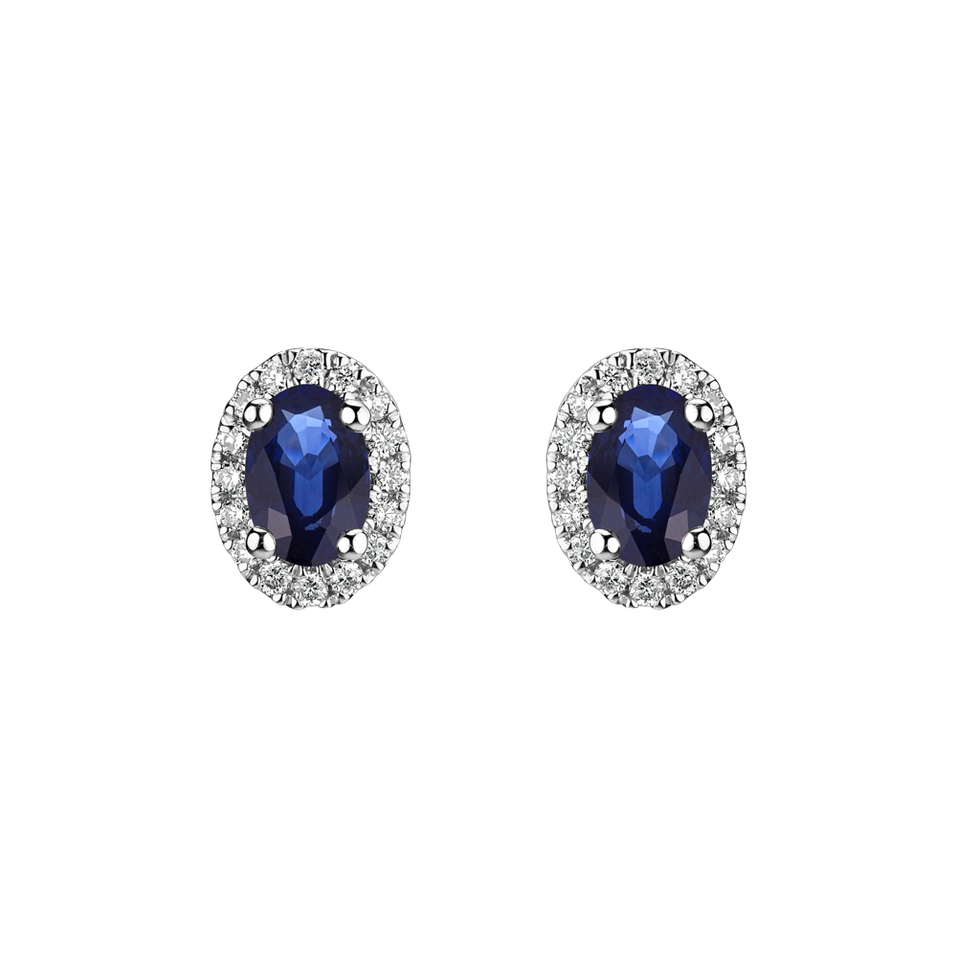 Diamond earrings with Sapphire Princess