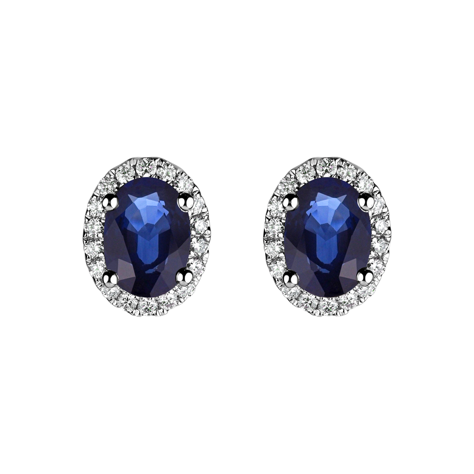 Diamond earrings with Sapphire Princess