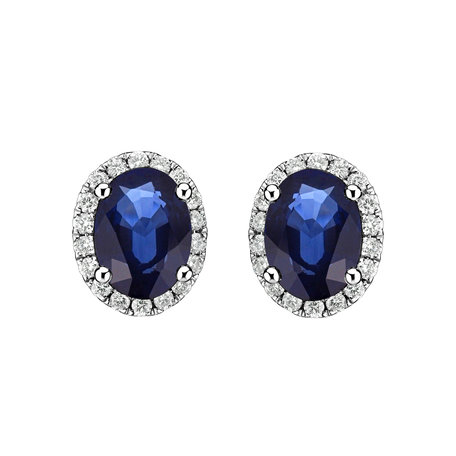 Diamond earrings with Sapphire Princess