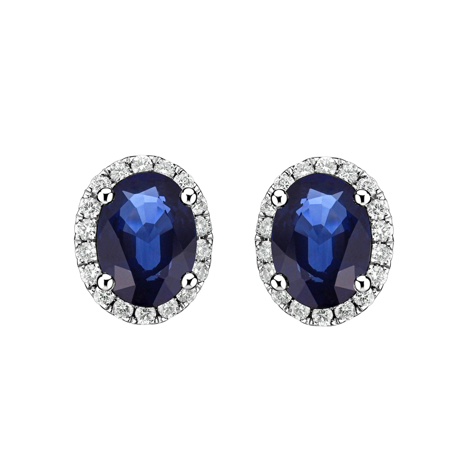 Diamond earrings with Sapphire Princess