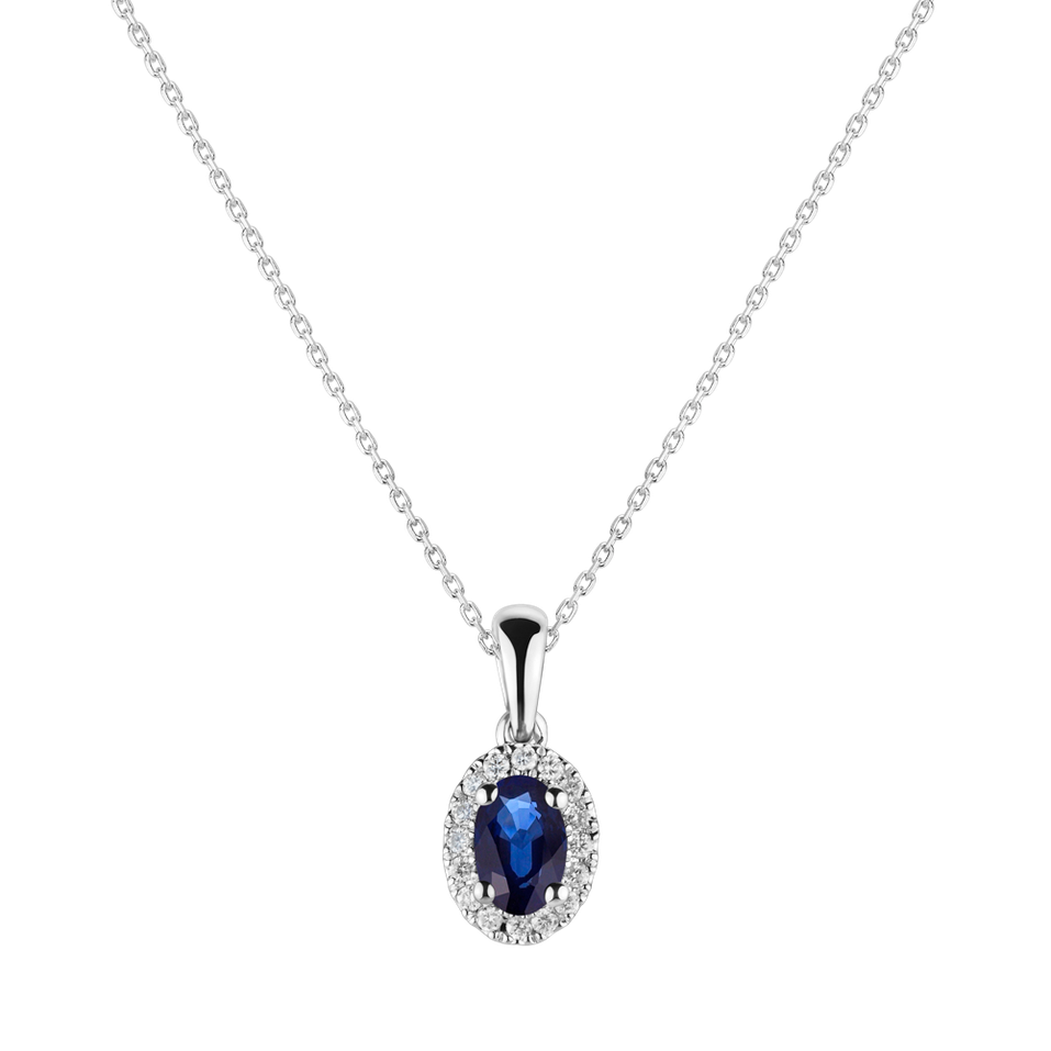 Diamond pendant with Sapphire Princess