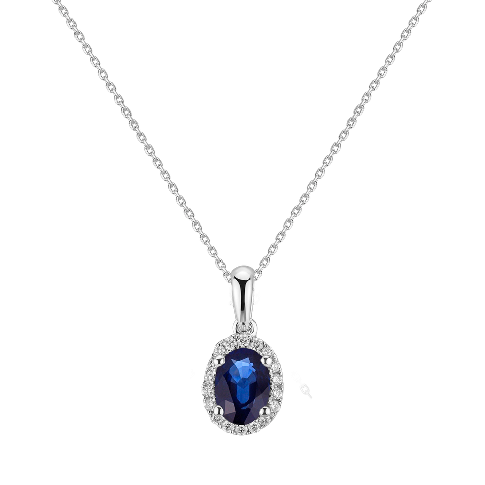 Diamond pendant with Sapphire Princess