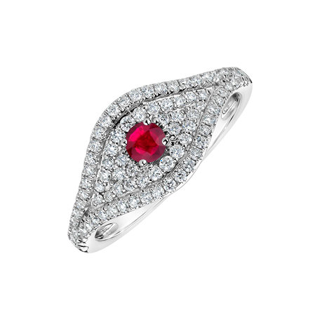 Diamond ring with Ruby Bright Vision