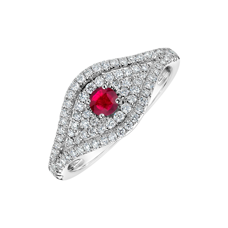 Diamond ring with Ruby Bright Vision