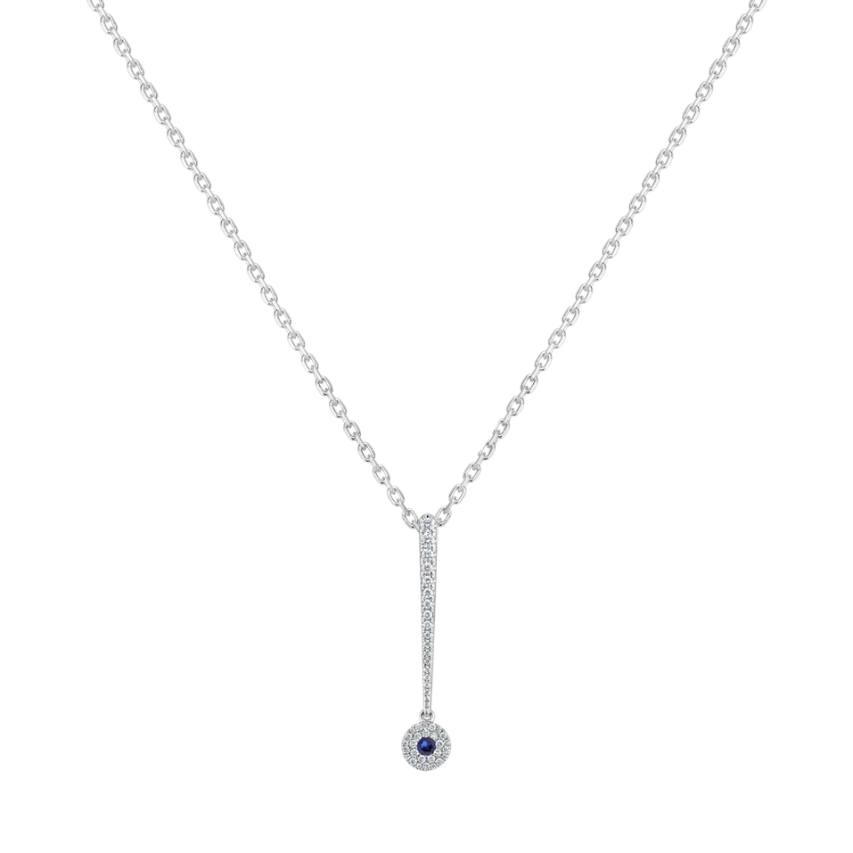 Diamond pendant with Sapphire Sparkling Exclamation