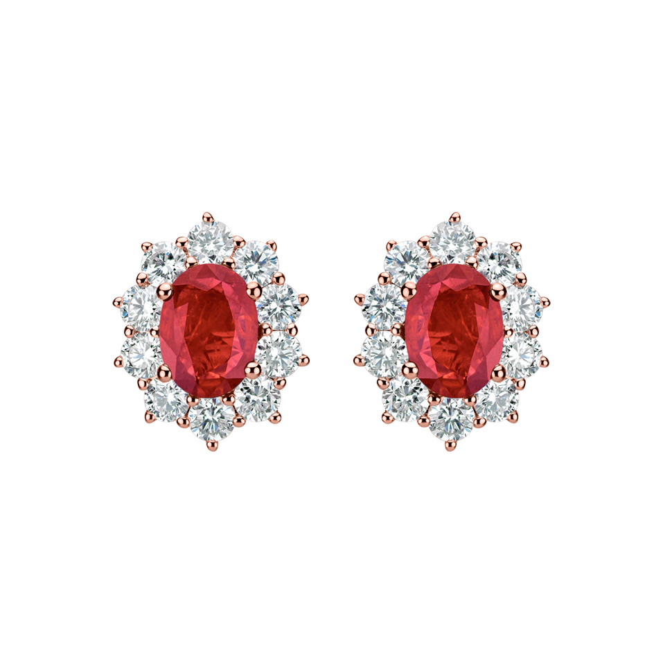 Diamond earrings with Ruby Princess Joy