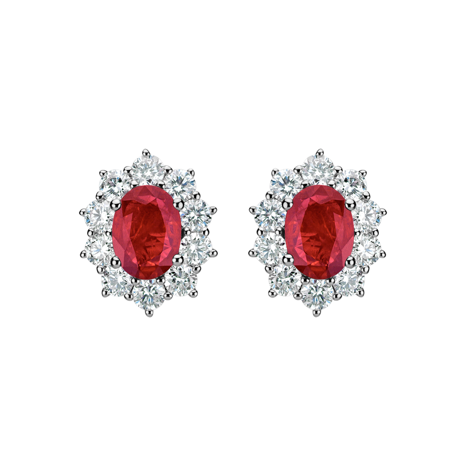 Diamond earrings with Ruby Princess Joy