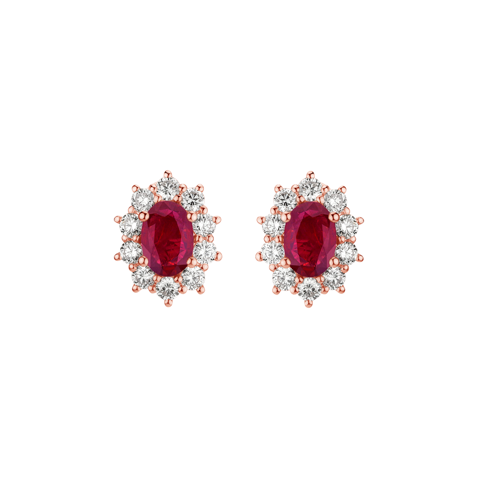 Diamond earrings with Ruby Princess Joy