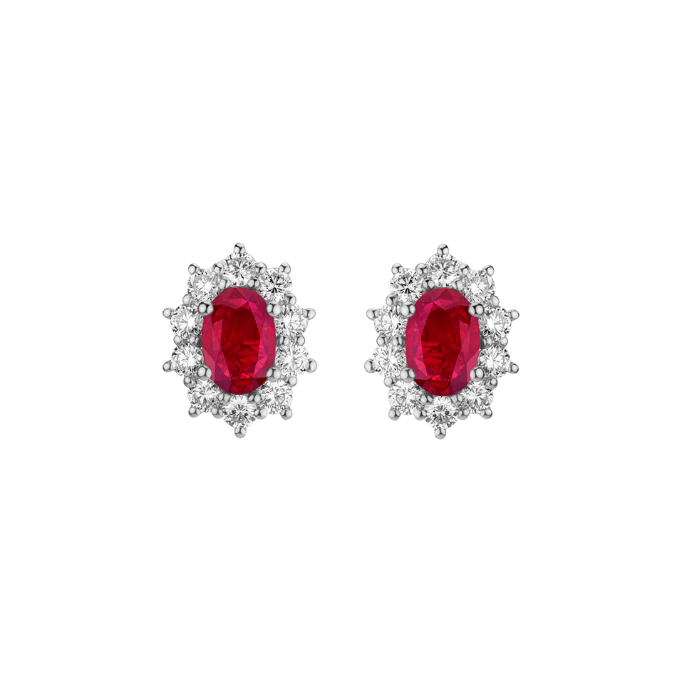 Diamond earrings with Ruby Princess Joy