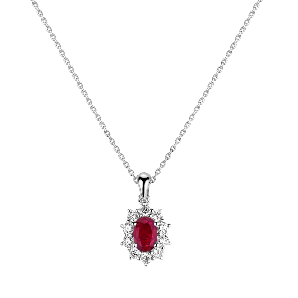 Diamond pendant with Ruby Goddess Elegance