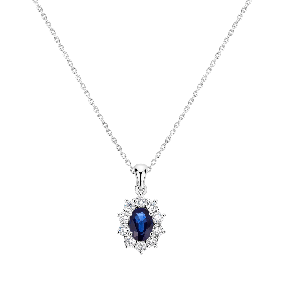 Diamond pendant with Sapphire Goddess Elegance