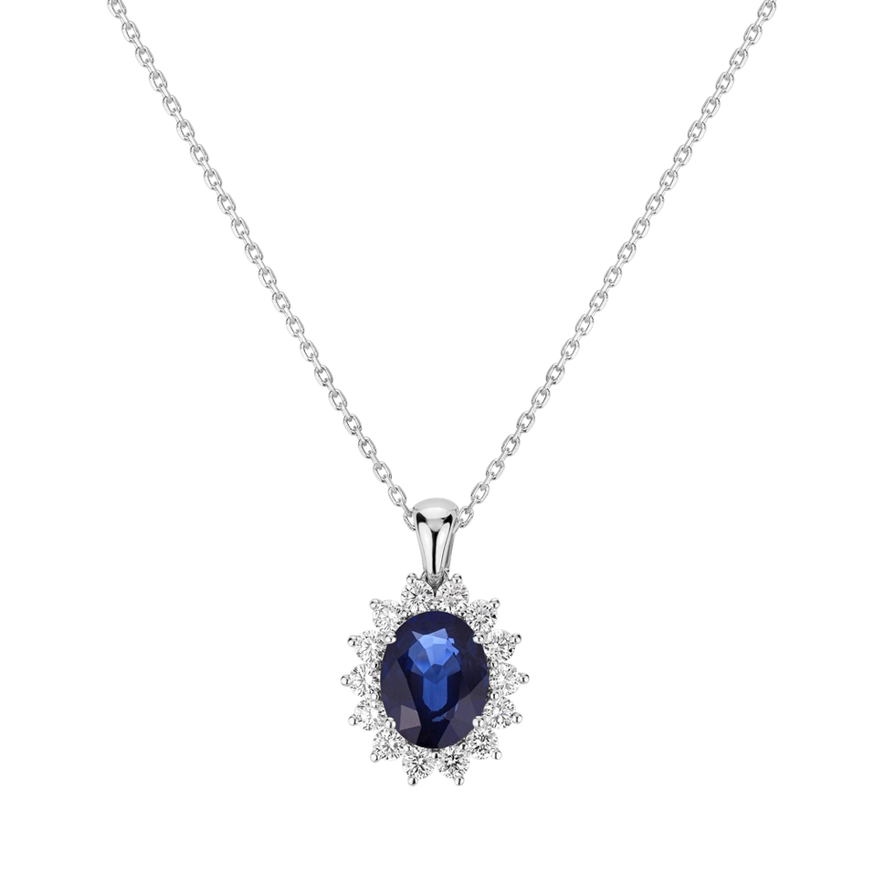 Diamond pendant with Sapphire Princess Sparkle