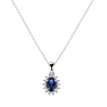 Diamond pendant with Sapphire Princess Sparkle