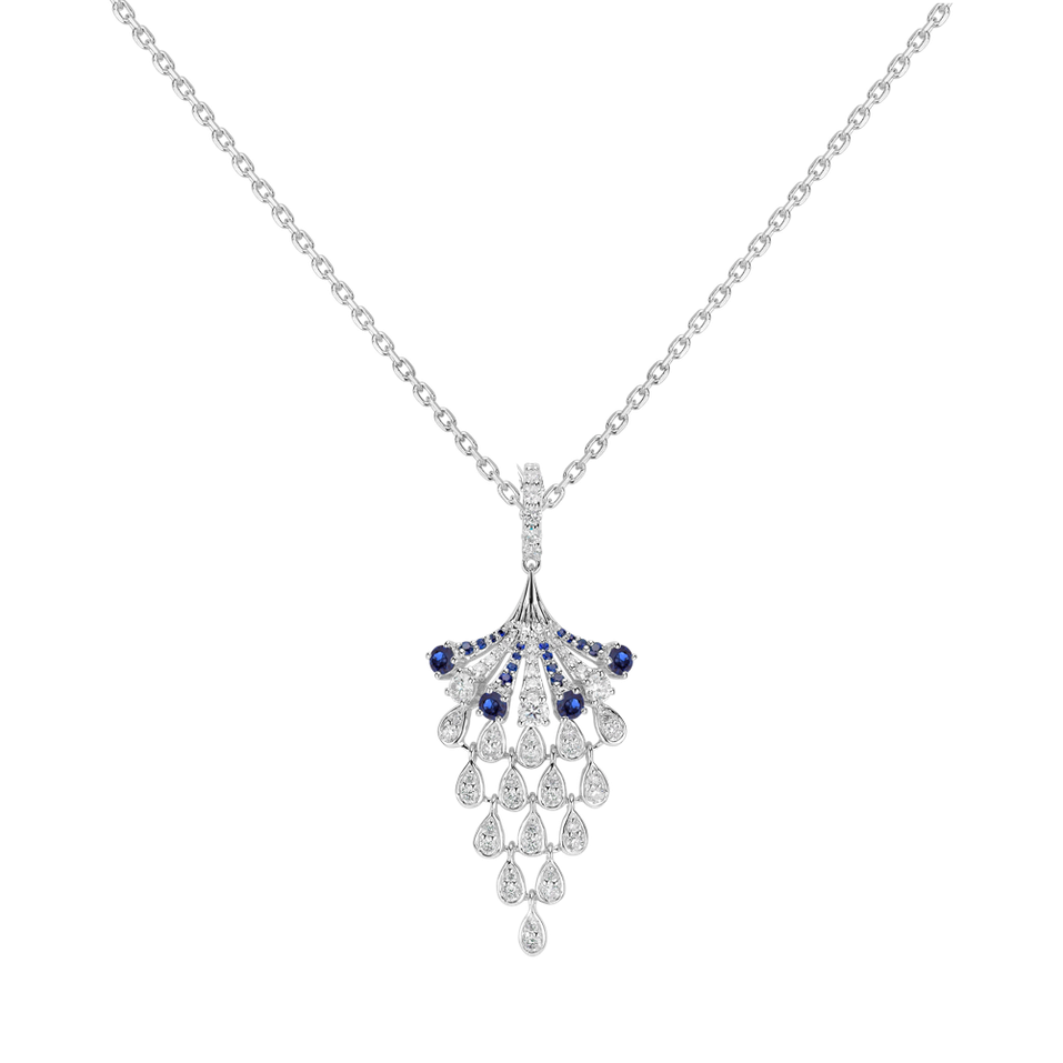 Diamond pendant with Sapphire Royal Mesh