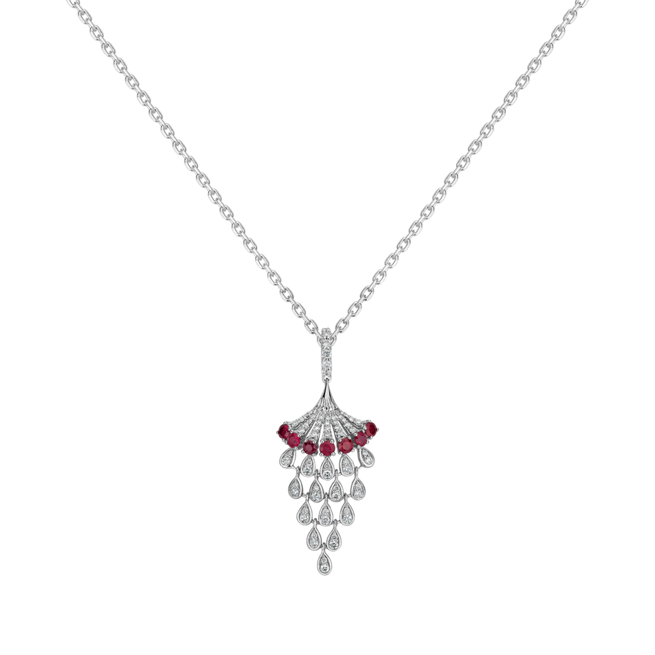 Diamond pendant with Ruby Royal Mesh