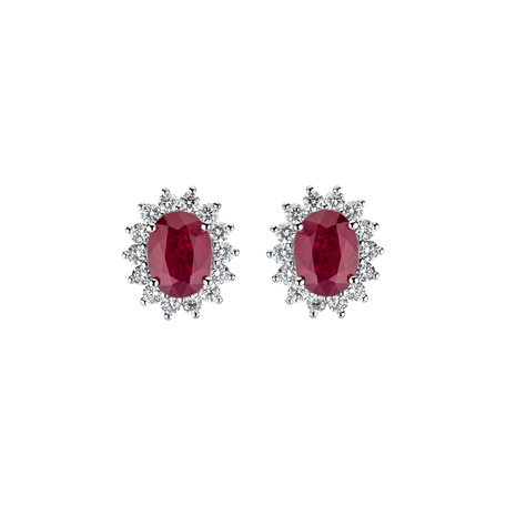 Diamond earings with Ruby Princess Sparkle