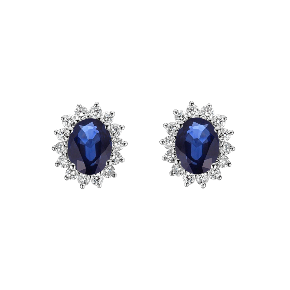 Diamond earrings with Sapphire Princess Sparkle