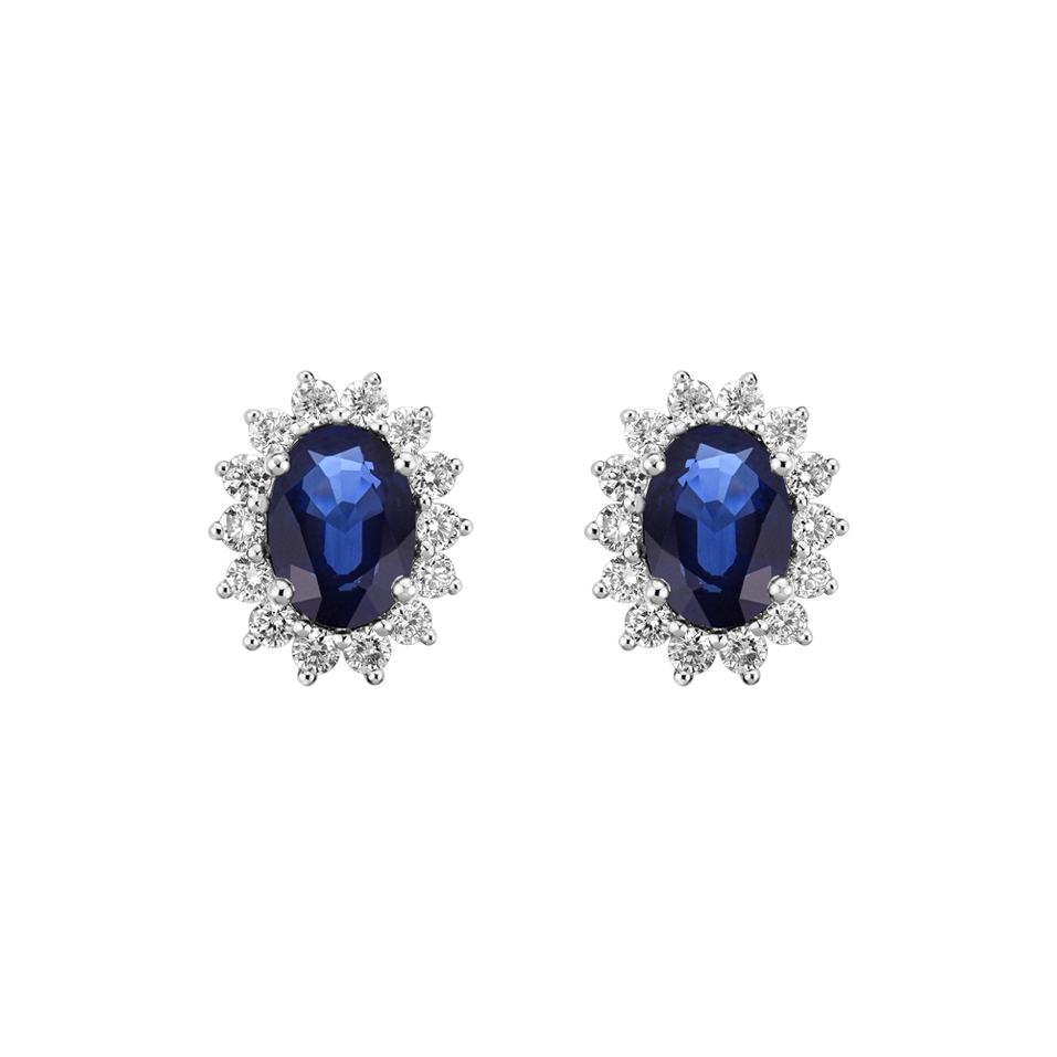 Diamond earrings with Sapphire Princess Sparkle