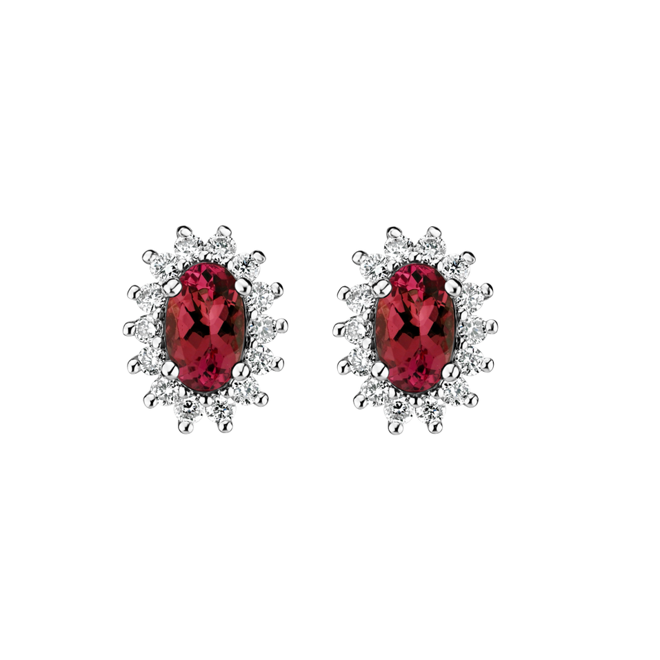 Diamond earrings with Ruby Princess Sparkle