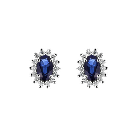 Diamond earrings with Sapphire Princess Sparkle