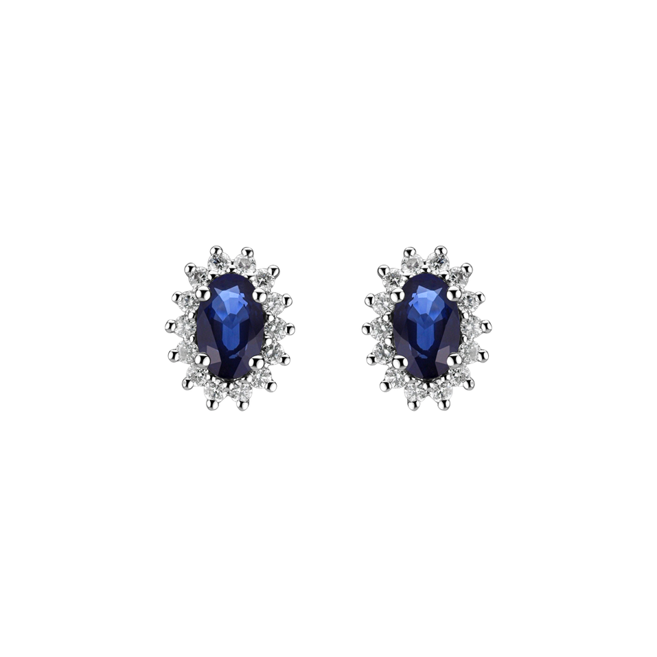 Diamond earrings with Sapphire Princess