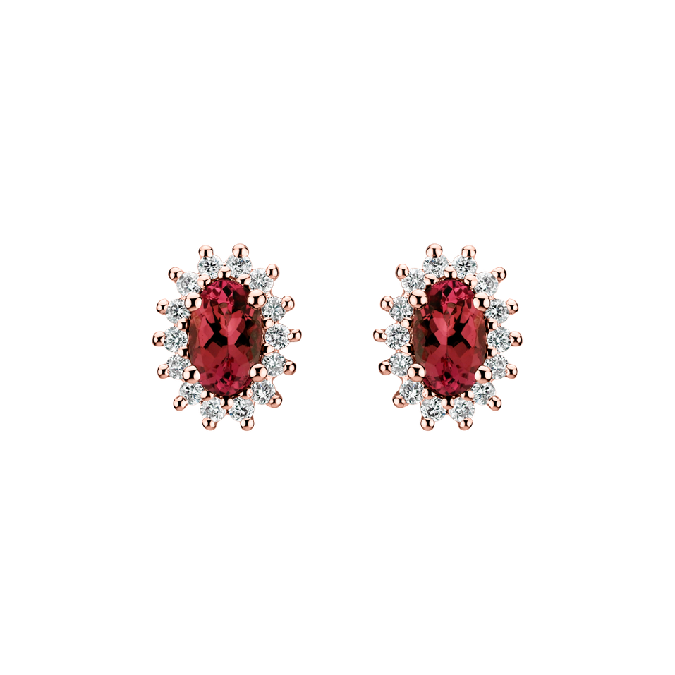 Diamond earrings with Ruby Princess