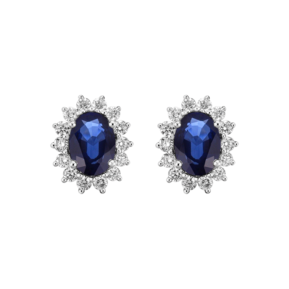 Diamond earrings with Sapphire Princess