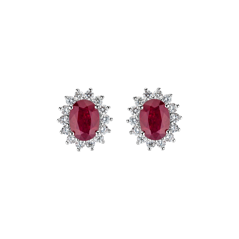 Diamond earrings with Ruby Princess