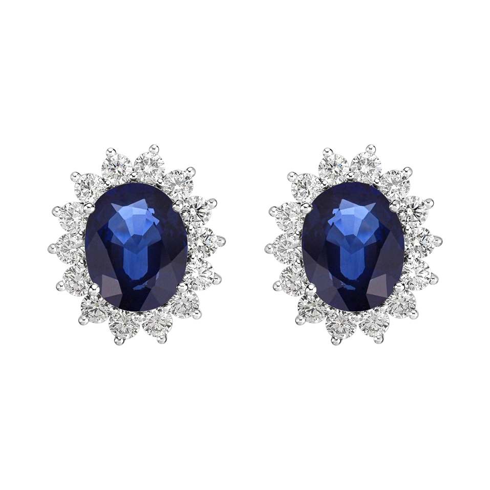 Diamond earrings with Sapphire Princess