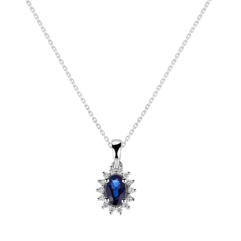 Diamond pendant with Sapphire Princess