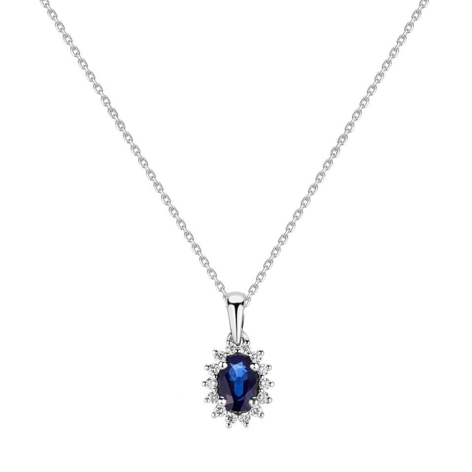 Diamond pendant with Sapphire Princess