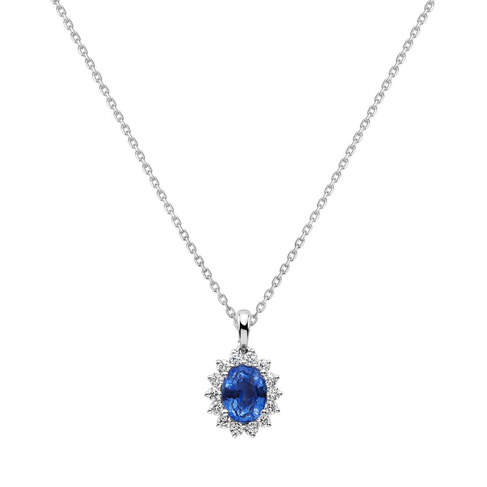 Diamond pendant with Sapphire Princess