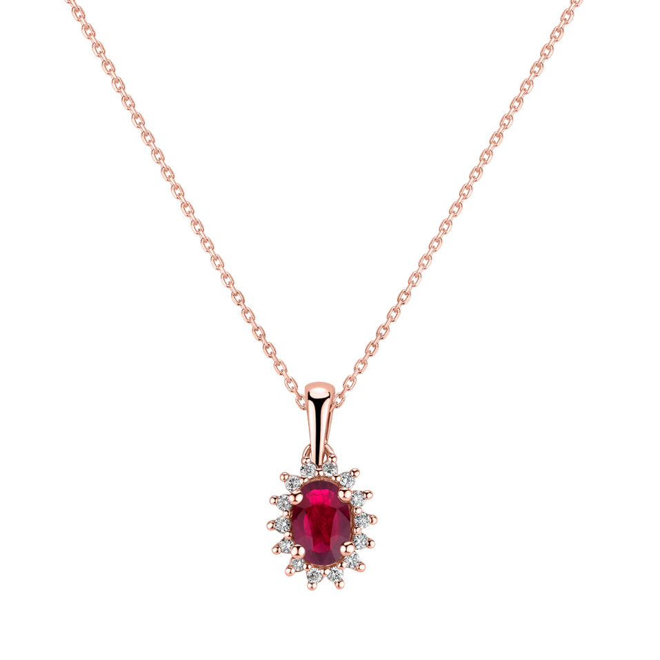 Diamond pendant with Ruby Princess