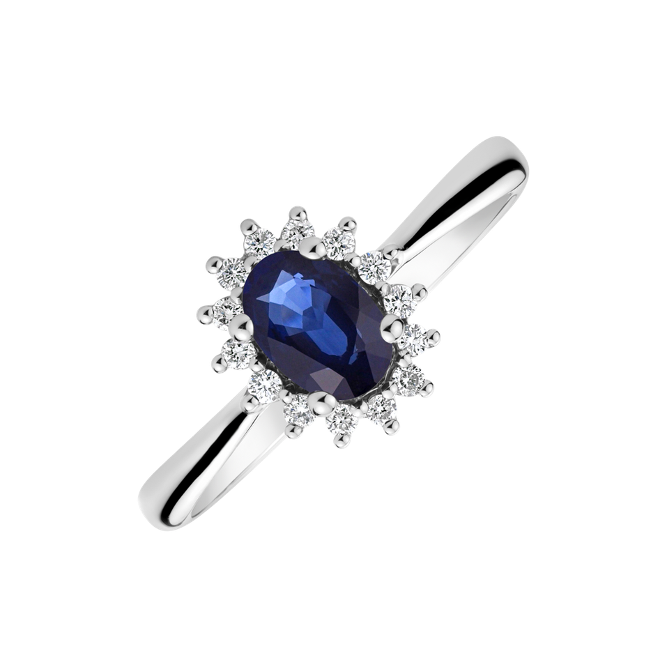 Diamond ring with Sapphire Princess Sparkle