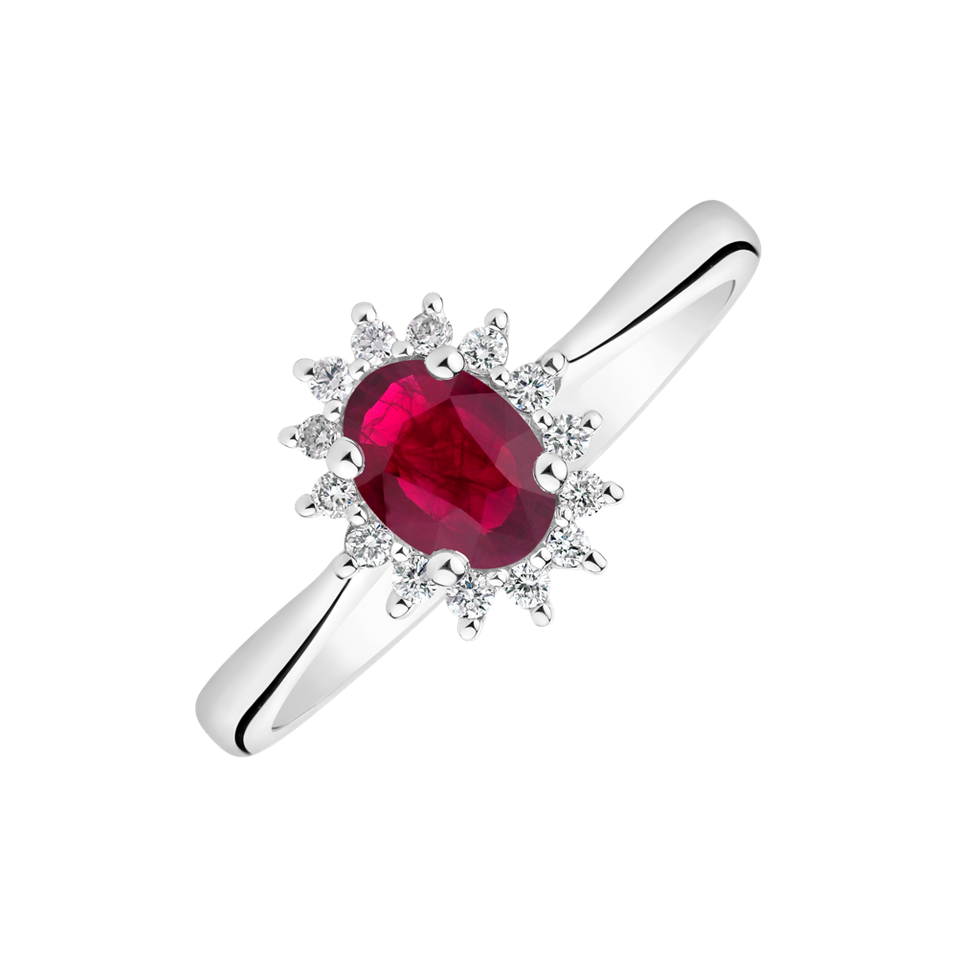 Diamond ring with Ruby Princess Sparkle