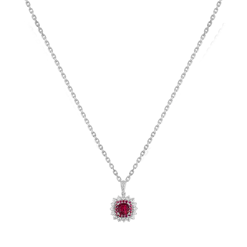 Diamond pendant with Ruby Radiant Shine