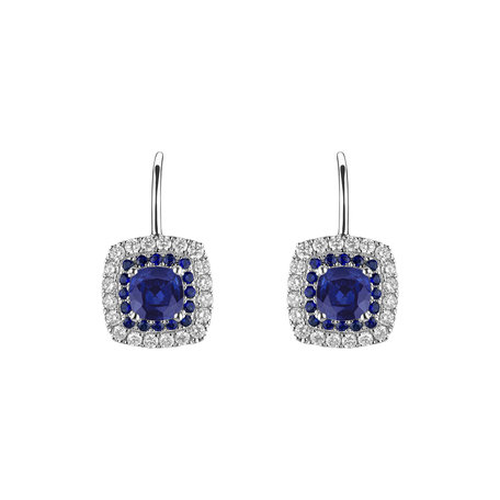 Diamond earrings with Sapphire Sparkling Rise