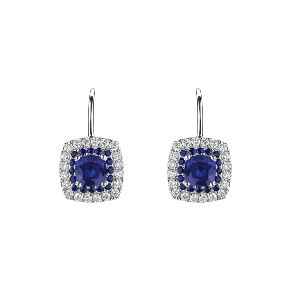 Diamond earrings with Sapphire Sparkling Rise