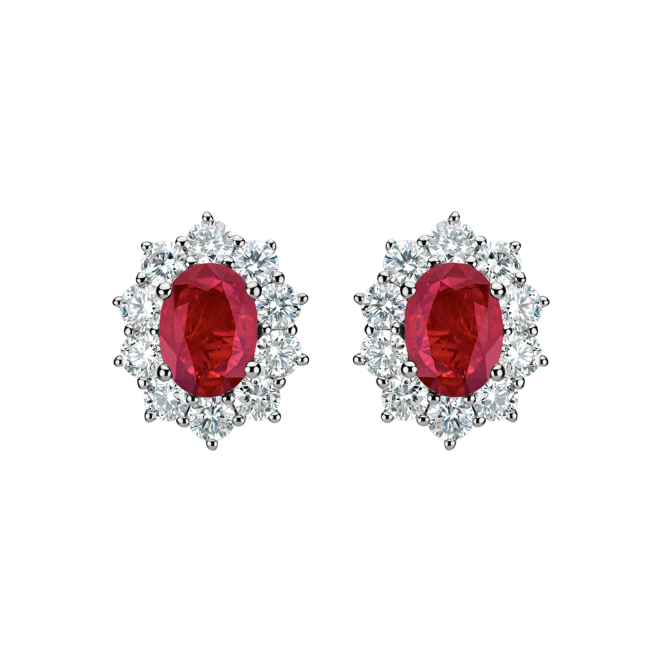 Diamond earrings with Ruby Princess