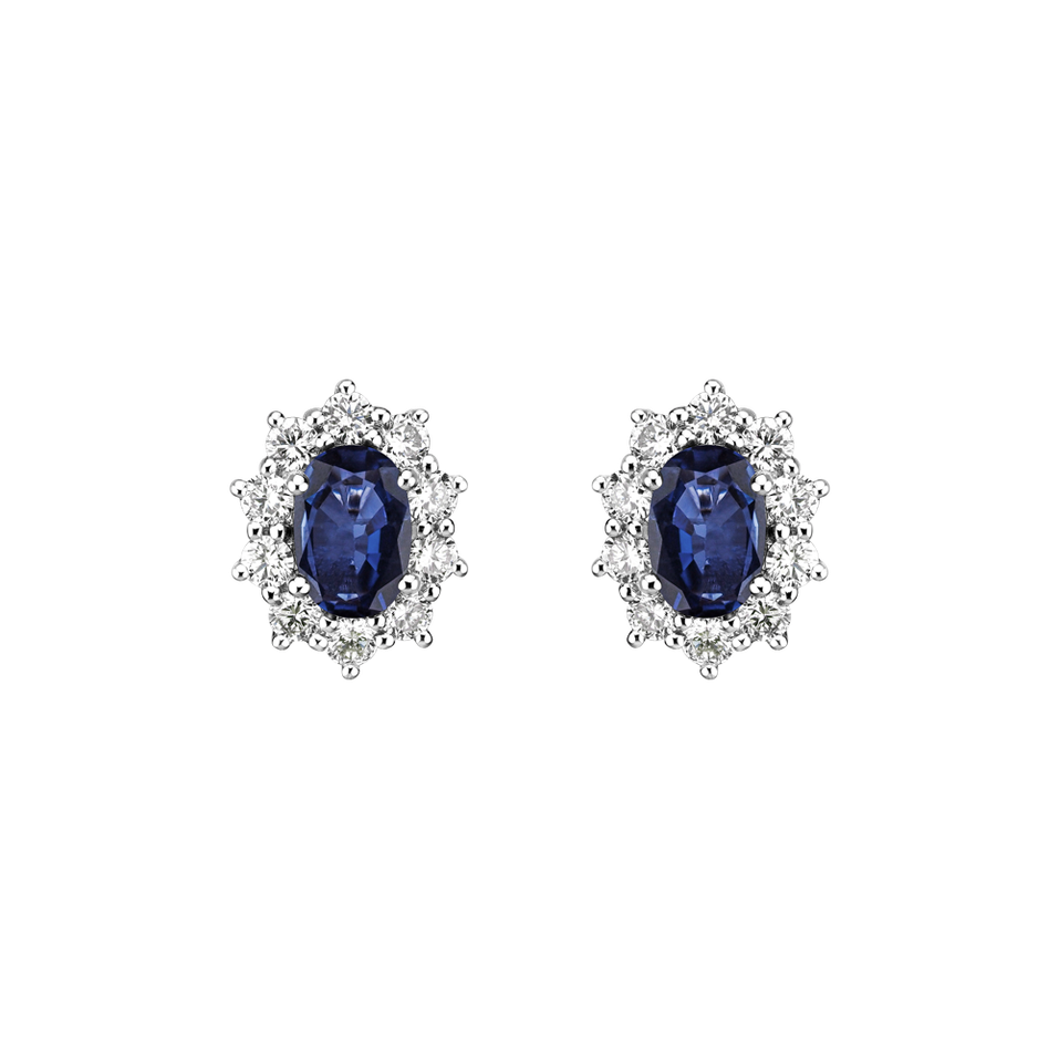 Diamond earrings with Sapphire Princess