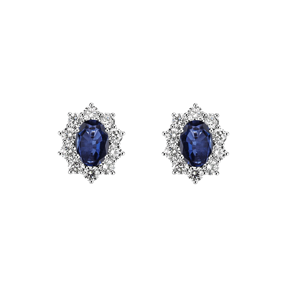 Diamond earrings with Sapphire Princess