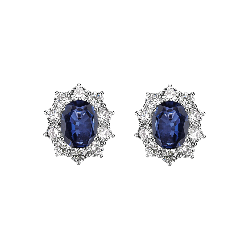 Diamond earrings with Sapphire Princess