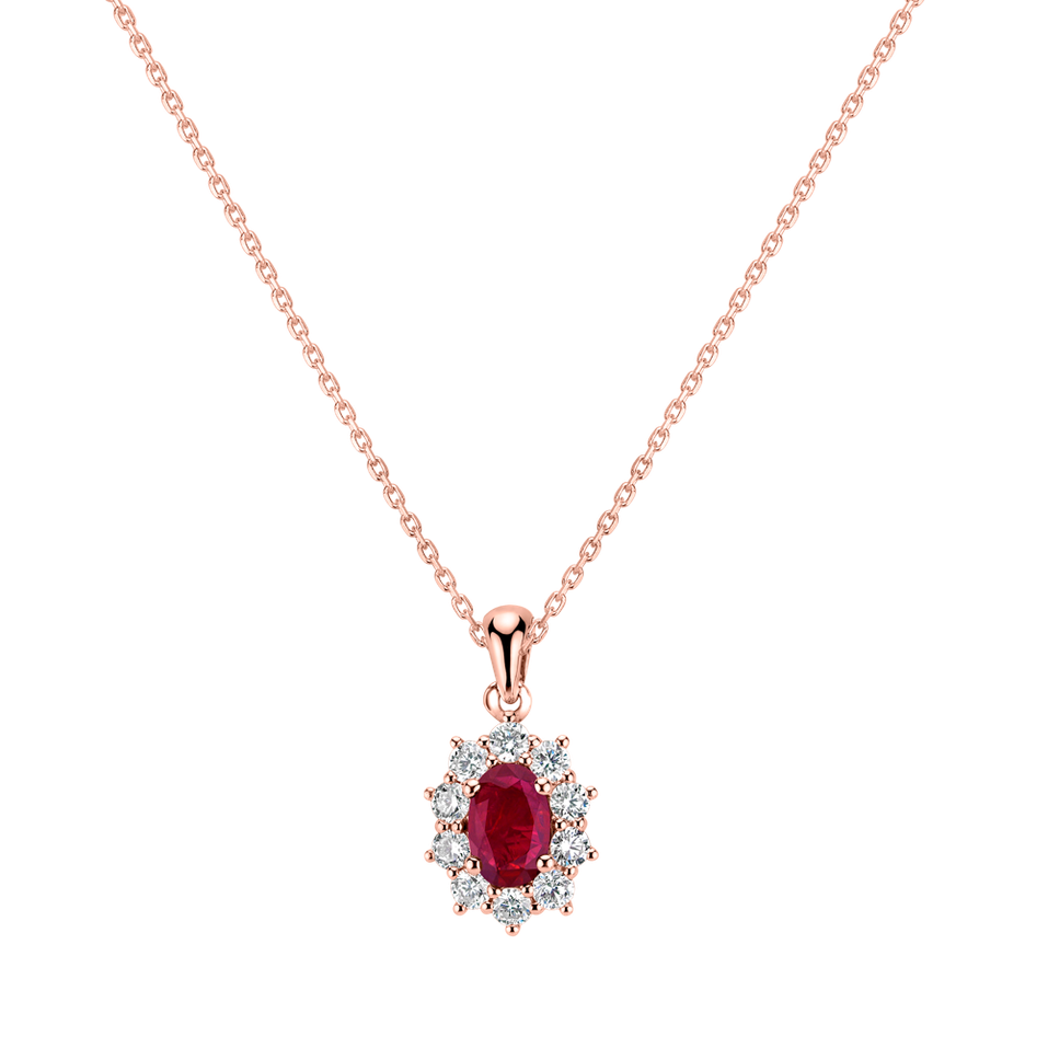 Diamond pendant with Ruby Princess