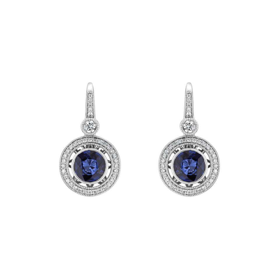 Diamond earrings with Sapphire Monarch Love