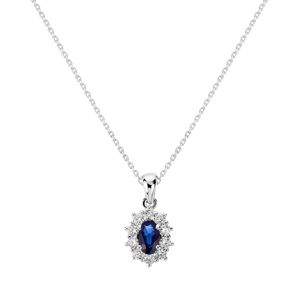 Diamond pendant with Sapphire Goddess Elegance