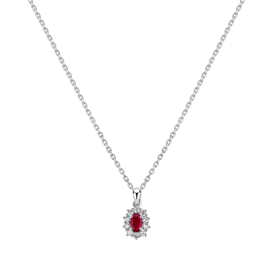 Diamond pendant with Ruby Goddess Elegance