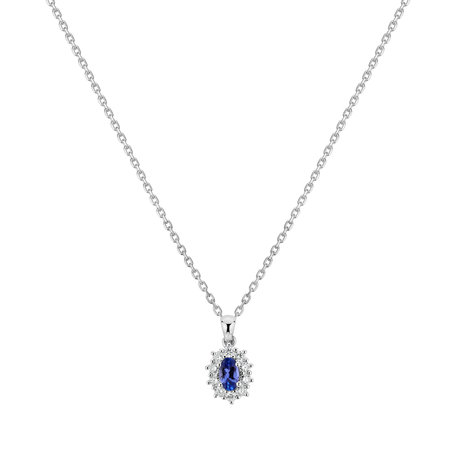 Diamond pendant with Tanzanite Princess