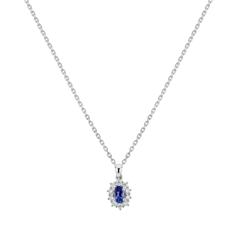 Diamond pendant with Tanzanite Princess