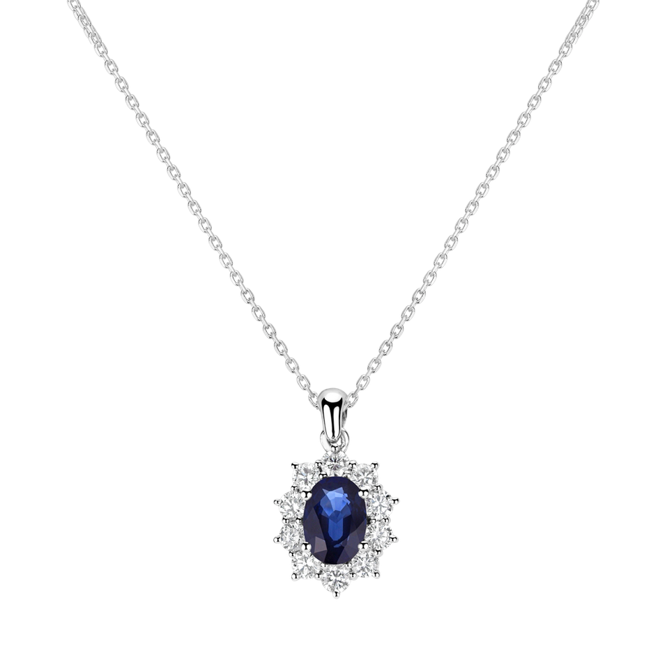 Diamond pendant with Sapphire Goddess Elegance